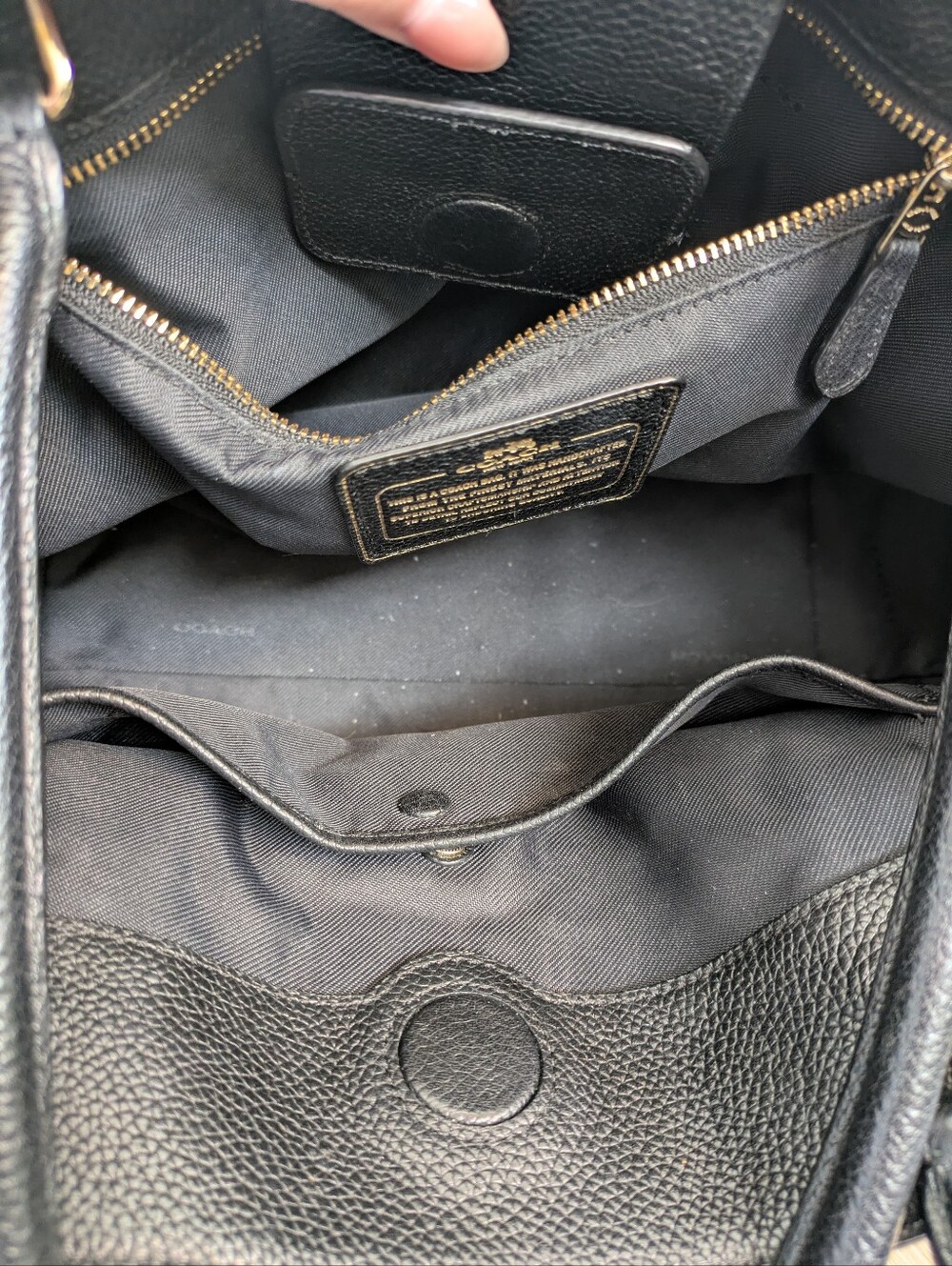 Coach Black Pebbled Leather Tote - Picture 12 of 16